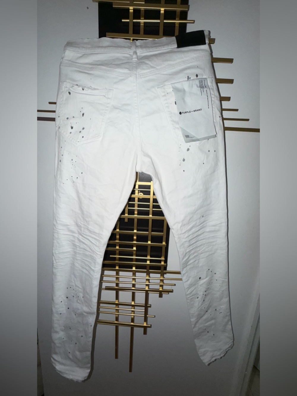 Men's Skinny White Purple Brand Jeans